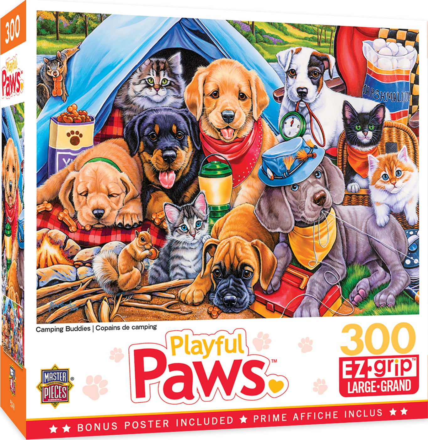 Buffalo Adorable Animals Picnic Pals 300 Large PC Jigsaw Puzzle Dogs Cats Summer for sale online 