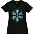 thumbnail image 3 of Inktastic Icy Blue Winter Snowflake Women's Plus Size V-Neck T-Shirt, 3 of 5