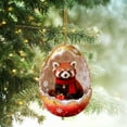 thumbnail image 4 of Taicans forest Animal Egg Ornaments – Cozy forest Christmas Ornaments with Santa Hat & Bells,Acrylic Cute forest Animal Christmas Trees Hanging Decorations,Nature-Themed Home Decor,Animal Lovers Gift, 4 of 6