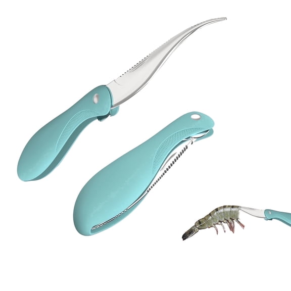 GentleShark Kitchen Utensils Shrimp Deveiner Tool,Foldable Shrimp Peeler Cleaner,Stainless Steel Tableware Knife,1 pack