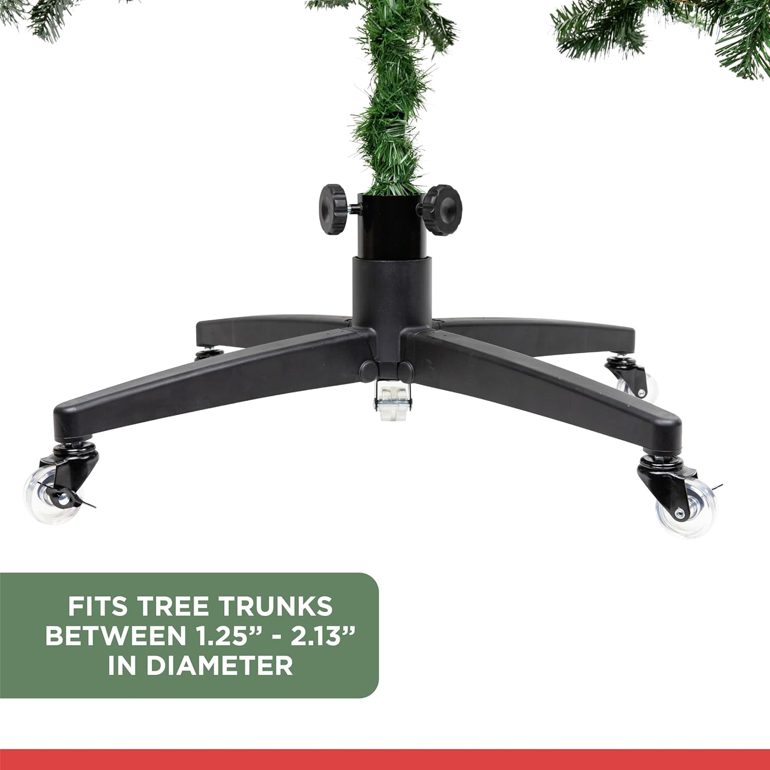Rolling Christmas Tree Stand with Heavy Duty Casters and Adjustable Base. Holds up to 9ft Trees