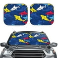 thumbnail image 2 of Goofa Cartoon Shark Pattern 2 Piece Car Windshield Sun Shade Foldable | Front Windshield Shade for Sun, Heat and UV Rays | Sunshade for Car Front Window-Medium, 2 of 7
