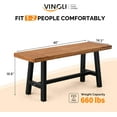 thumbnail image 3 of VINGLI Outdoor Bench with Metal Legs Rustic, Wood Dining Bench Indoor Outdoor Porch Bench for Yard Garden Dining, 3 of 7