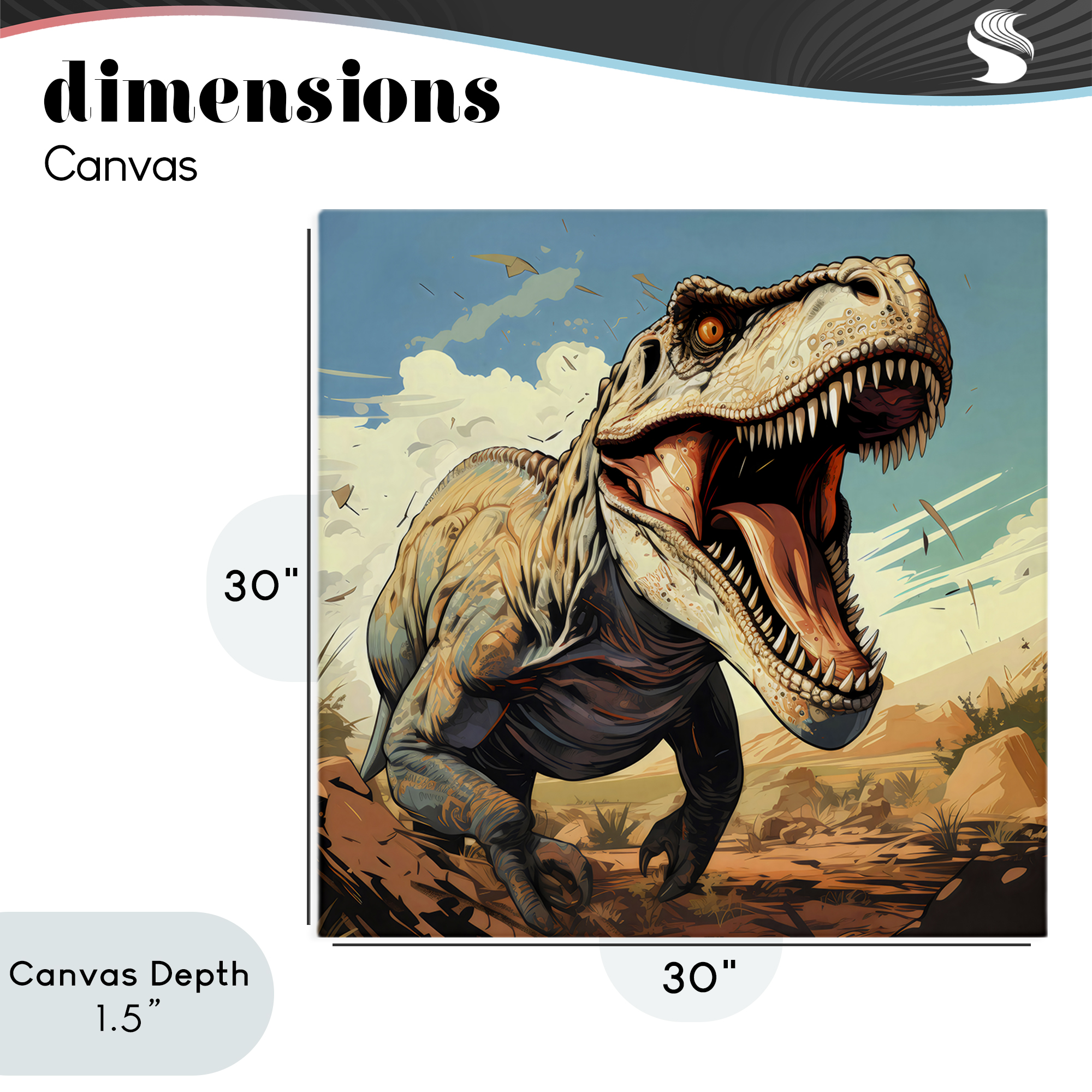 Stupell Industries Velociraptor Desert Sunset Canvas Wall Art, design by Creative Studio
