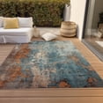 thumbnail image 5 of HomeRoots 623440 8 x 10 ft. Teal, Blue & Copper Abstract Washable Transitional Indoor & Outdoor Rectangle Area Rug, 5 of 7