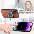 thumbnail image 3 of Allytechgroup Cards Holder Wallet Case for Apple iPhone 13, PU Leather Slim Fit Shell Vintage Cards Slots Ring Holder Stand Easy Grip Phone Case for iPhone 13, Brown, 3 of 8