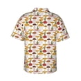 thumbnail image 3 of Fotbe Mushroom Hawaiian Shirt for Men Unisex Summer Beach Casual Short Sleeve Cotton Linen Button Down Shirts-X-Large, 3 of 9