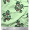 thumbnail image 1 of Soimoi Modal Satin Fabric Leaves & Floral Block Print Sewing Fabric Yard 42 Inch Wide, 1 of 3