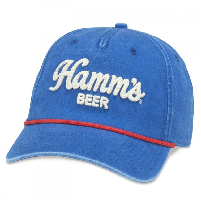 Hamm's Underside Brim Bear Strapback Hat Blue 