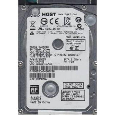 - HITACHI 0J38065 2.5IN 7.0MM 500GB 5400RPM SATA,HGST,HTS545050A7E680