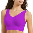 thumbnail image 4 of Bras for Women,Wirefree Seamless Sports Bra for Women Breathable Comfort Yoga Running Workout and Sleep Support,Sports Bras for Women,Purple,3XL, 4 of 5