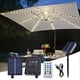 thumbnail image 1 of Luces solares tipo sombrilla con control remoto - Guirnalda de 8 luces LED con clip para patio, playa y jardín - Carga USB y solar, impermeable, 8 modos de iluminación, 1 of 6