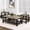 Gray, variant on Baxluxe 3 Pieces Living Room Coffee Table Set, Retro Coffee Table with 2 Square End Tables, Tea Table Set with Metal Frame for Apartment Home Office, Gray