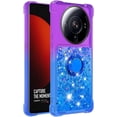 thumbnail image 3 of Clear Case for Xiaomi 12S Ultra with Kickstand for Girls Women, Floating Liquid Holographic Sparkle Glitter Case Bling Gradient Quicksand Cover for Xiaomi 12S Ultra JB Purple Navy, 3 of 7