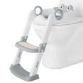 thumbnail image 1 of Potty training seat con step stool ladder para toddlers - quick ladder con anti-slip safe pads y adjustable height legs (gris), 1 of 5