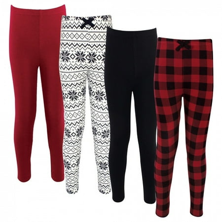 

Touched by Nature Baby Toddler Big Kids and Youth Girl Organic Cotton Leggings 4pk Buffalo Plaid 8 Years