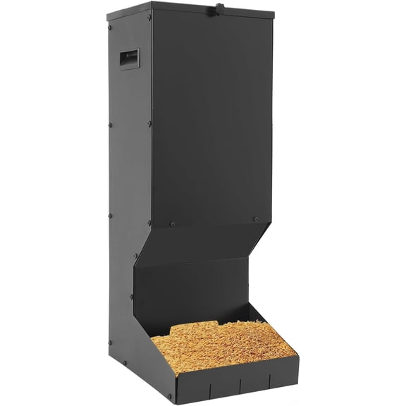 Hanging Deer Feeder 11 Gal Carbon Steel Feeding Station, Modern Design with Plastic Spraying for Efficient Feed Utilization for Livestock and Wildlife