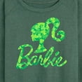 thumbnail image 3 of Barbie - Shamrock Pattern Logo - Women's Lightweight French Terry Long Sleeve Shirt, 3 of 5