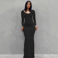 thumbnail image 1 of 2023 Summer Women Sexy Spaghetti Strap Black Skims Long Dress Y2k Sleeveless Solid Skinny Bodycon Trumpet Maxi Dresses VestidosL Gao Jinjia LED, 1 of 2