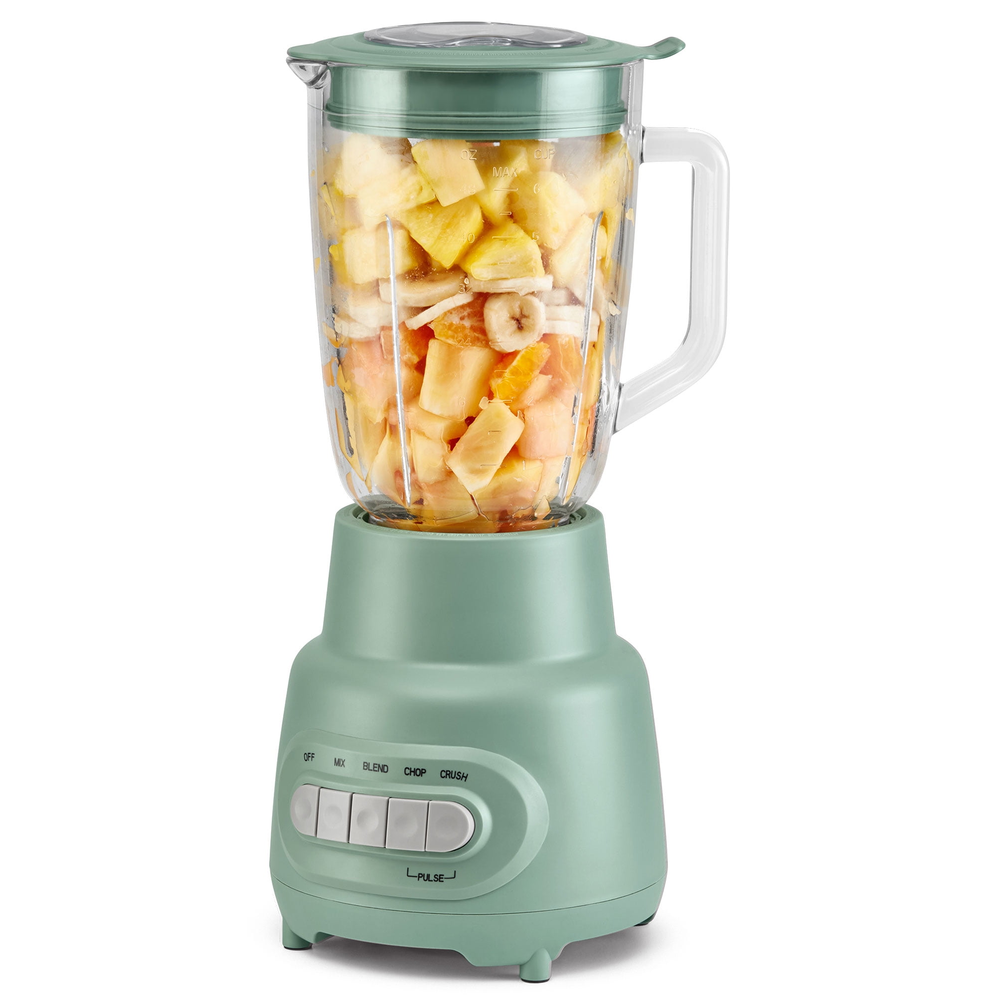 Mainstays Glass Jar 5 Speed Blender with 6-Cup Jar (48 Oz) Capacity, Green