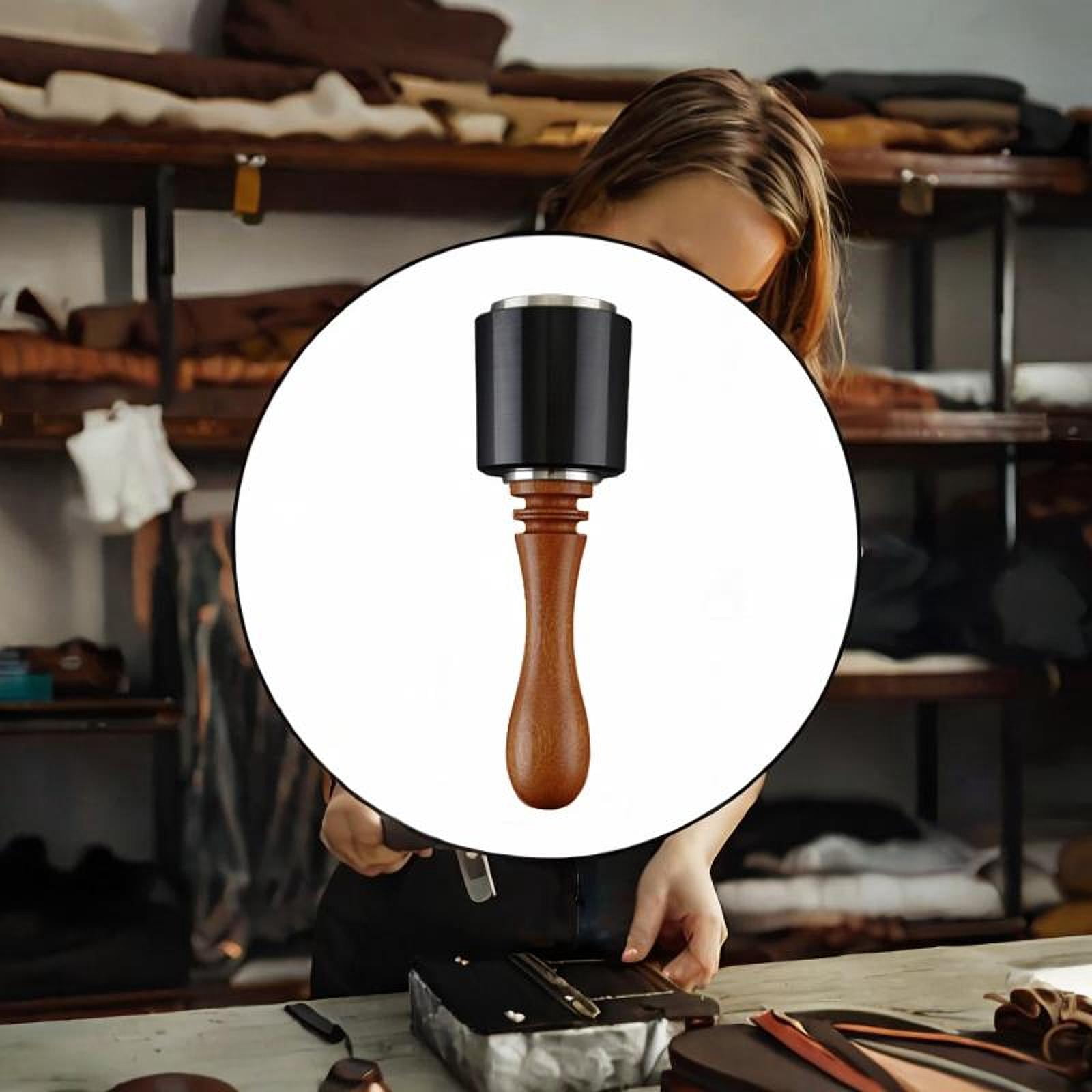 HOMYL Leather Carving Hammer Leather Mallet for Leatherworking Engraving Accessory Long Brown