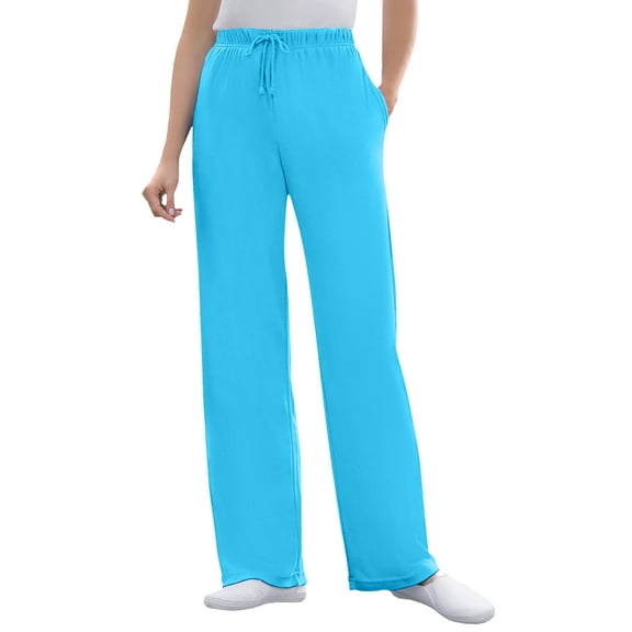 Woman Within Plus Size Sport Knit Straight-Leg Pull-On Pants