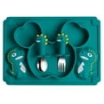 thumbnail image 1 of 1 Set of Baby Silicone Tableware Dish Plate Baby Dinner Plate Fork Spoon Set, 1 of 9