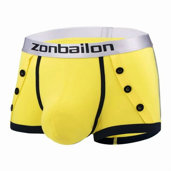 TANBOM Men's Snug Boxer Brief Bamboo Viscose Underwear Pack Yellow M 1-Pack