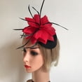 thumbnail image 4 of s para mujer, sombrero retro, cóctel, fiesta de té, sombrero de malla de s para damas, té + Roja Zulema fascinator diadema, 4 of 8