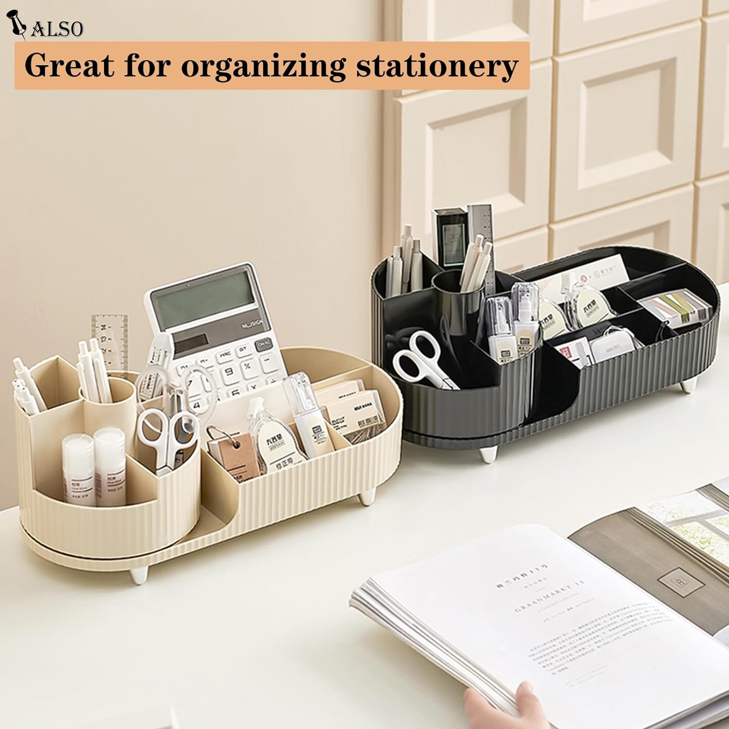 Govvep Rotating Cosmetics Storage Organizer, Black photo 4