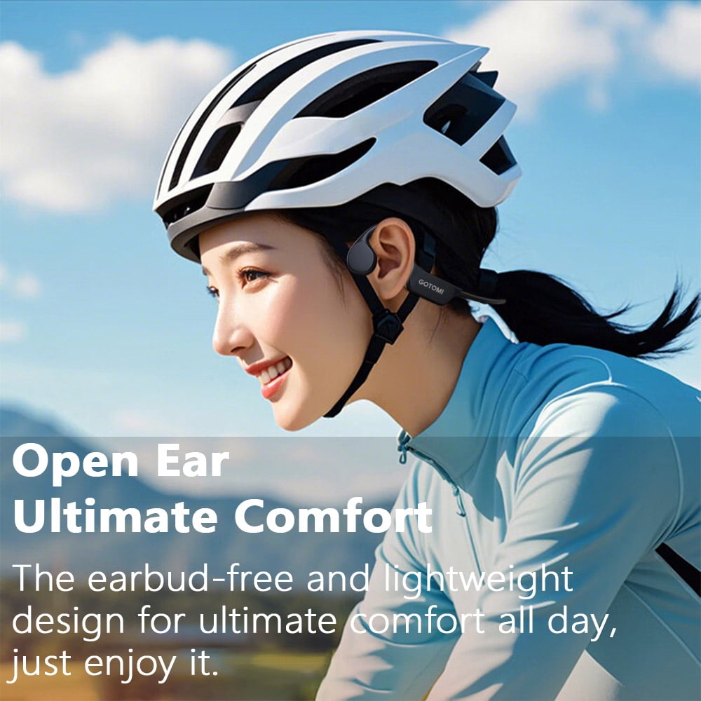 Gotomi Bone Conduction Headphones Swimming Headphones IP68 Waterproof Bluetooth Wireless Earbuds Earphones Built-in 32GB Memory MP3 Player Open Ear Earbuds with Mic for Swimming Running Sports Gym