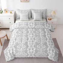 Castle Fairy Teens Boho Damask Bedding Comforter Set,Bohemian Theme King Bedding Sets