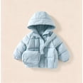 thumbnail image 2 of Lmnyox Puffer Jackets for Girls Solid Color Long Sleeve Windproof Hooded Coats Winter Warm Outwears with Pockets, 2 of 9