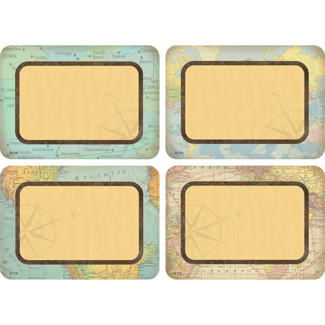 TEACHER CREATED RESOURCES (6 PK) TRAVEL THE MAP NAME TAGS/