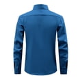 thumbnail image 4 of Domuza Stretch Mens Dress Shirts Long Sleeve Wrinkle Free Business Casual Button Down Shirts Formal Shirts Royal Blue S, 4 of 6