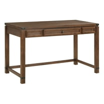 Baton Rouge  Sit-to-Stand Lift Wood Desk in Brushed Walnut Brown Finish