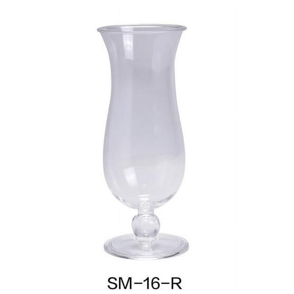 Yanco SM-16-R 8 x 3 in. Dia. Stemware Hurricane Plastic Glass, Clear - 16 oz - Pack of 24