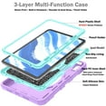 thumbnail image 2 of Dteck Case for iPad Air 11 inch 2025/2024,Heavy Duty Silicone Case 3-Layer Protection Shockproof Kickstand Cover with Pencil Holder/Hand Strap/Shoulder Strap for iPad Air 11-in. M3/M2,Purple+Green, 2 of 9