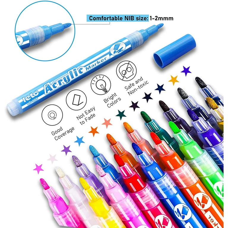 Acrylic Paint Pens-Set of 18 Premium Markers Extra Fine Tip for