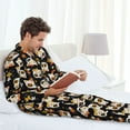 thumbnail image 6 of Sikiie Flower Fox Mens Pajama Set, Soft Warm Long Sleeve Sleepwear, Cozy Button-Down Pjs for Men-Small, 6 of 7