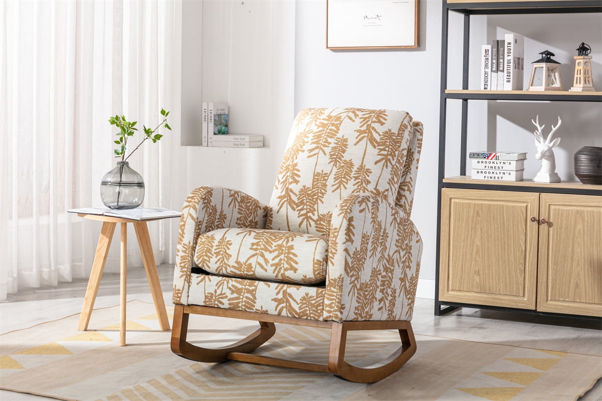 ARCTICSCORPION Comfortable Rocking Chair, Modern High Back Armchair