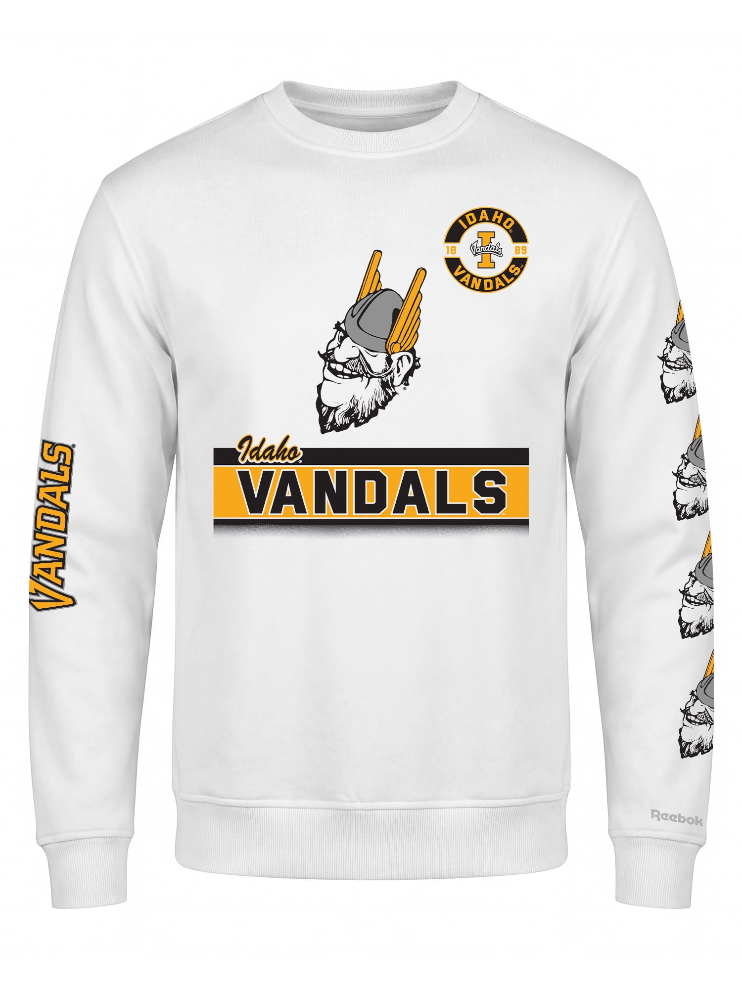 Idaho Vandals Reebok Mens White Crew Sweatshirt