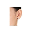 thumbnail image 4 of 1.50 Carat (Ctw) Garnet Emerald-Cut Solitaire Stud Earrings in Sterling Silver with Accent Diamonds for Women, 4 of 5