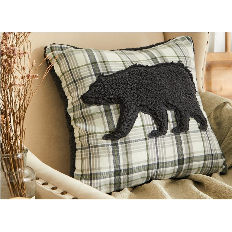 Bear Black Applique Blanket