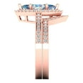 thumbnail image 3 of 2.48 ct Brilliant Marquise Cut Blue Moissanite 14k Rose Gold Halo Solitaire with Accents Engagement Bridal Wedding Ring Band Set size 11, 3 of 7