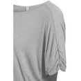 thumbnail image 5 of KOGMO Womens Solid Basic Womens Boatneck Dolman Top with Sleeve Shirring (S-3X), 5 of 6