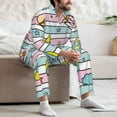 thumbnail image 7 of Naloa Space Doodle Men’s Pajamas Set - Long Sleeve Button Down Sleep Shirt and Pajama Bottoms Sleepwear Set-X-Large, 7 of 7