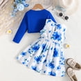thumbnail image 5 of Tiijoy Girls Outfits Bow Floral Sleeveless Dress with Ruffle Cardigan Jacket, Sizes 2-8, 5 of 8