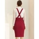 thumbnail image 3 of Falda de cintura alta con tirantes ajustables para mujer Borgoña XL, 3 of 6