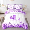 thumbnail image 1 of Erosebridal Letter Initial Bed in a Bag Full size,Monogrammed Personalized Bed Set,Flower Decor,Reversible,7pcs, 1 of 1